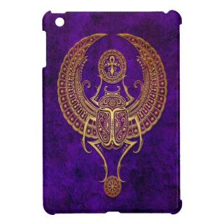 Winged Egyptian Scarab Beetle with Ankh   purple Case For The iPad Mini