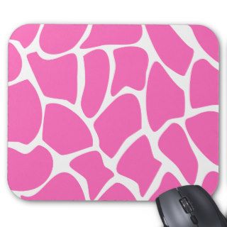 Giraffe Print Pattern in Bright Pink. Mouse Pads