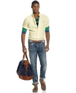 Polo Ralph Lauren Classic Fit Polo, Varick Slim Fit Douglas Jean, & Canvas & Leather Bag   Men