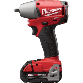 Milwaukee M18 FUEL Impact Wrench Kit — 3/8in. Square Drive with Friction Ring, With Compact 2.0 Ah Batteries, Model# 2654-22CT  Impact Wrenches