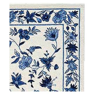 KAS Oriental Rugs Colonial Ivory/Blue Floral Rug