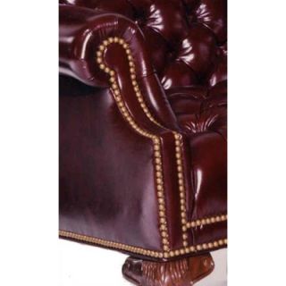 Distinction Leather Tufted Leather Chair and Ottoman