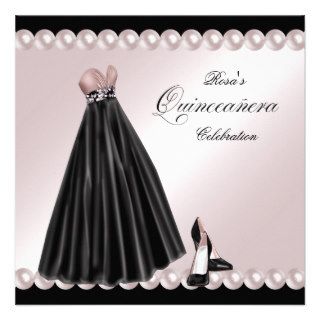 Elegant Pearl Pink Quinceanera Invitations