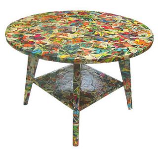 reclaimed comic covered coffee table by bombus