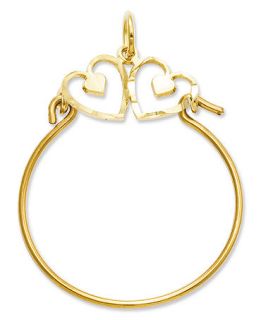 14k Gold Charm Holder, Heart Charm Holder   Jewelry & Watches