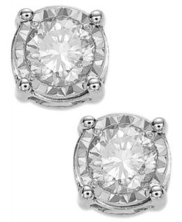 Diamond Earrings, 14k White Gold Black and White Diamond Stud Earrings (1 ct. t.w.)   Earrings   Jewelry & Watches
