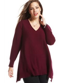 Charter Club Plus Size Long Sleeve Cashmere Tunic Sweater   Sweaters   Plus Sizes