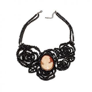 AMEDEO NYC® "Merletto" 50mm Cameo Cutout Bib Necklace