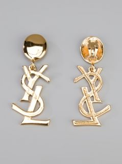 Yves Saint Laurent Vintage Logo Earrings