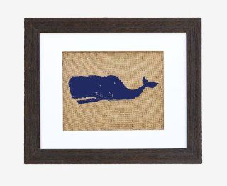 Navy Sperm Whale, Nautical Art, Cape Cod Art, Wall Decor, Frame Included   Printmaking Prints