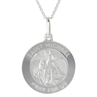 Tressa Silver Italian Holy Saint Michael 'Pray for Us' Disc Necklace Tressa Sterling Silver Necklaces