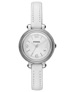 Fossil Womens Mini Heather White Leather Strap Watch 26mm ES3281   Watches   Jewelry & Watches