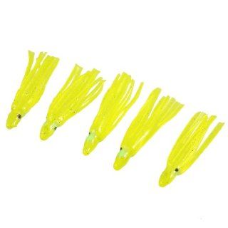 5 x Powder Accent Yellow Soft Plastic Squid Lure Fish Baits 2"  Artificial Fishing Bait  Sports & Outdoors