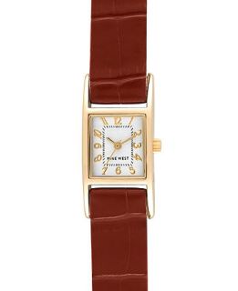 Nine West Watch, Womens Brown Leather Strap NW 1178SVBE   Watches   Jewelry & Watches