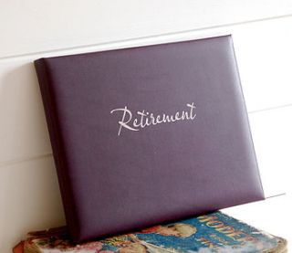 leather retirement guest book by oh so cherished