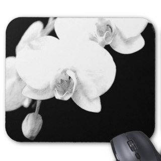 Black and White Orchid Mousepad