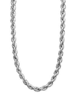 14k White Gold Necklace, 30 Hollow Rope Chain   Necklaces   Jewelry & Watches