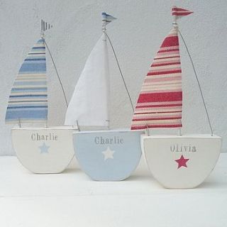 personalised sailing boat by rachel pettitt designs