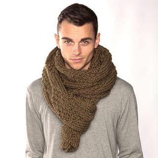 army green chunky knit scarf by urbanknit