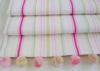 pink striped roman blind by the nursery blind company