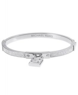 Michael Kors Silver Tone Pave Crystal Hinge Bangle Bracelet   Fashion Jewelry   Jewelry & Watches