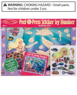 Melissa and Doug Kids Toy, Peel & Press Sticker by Number Mermaid Reef   Kids