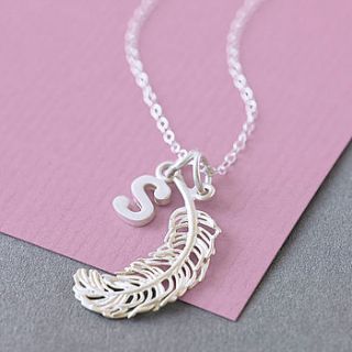 silver feather necklace by lily charmed