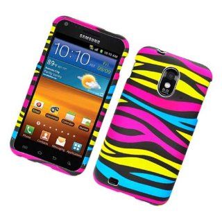 Eagle Cell PISAMD710R159 Stylish Hard Snap On Protective Case for Samsung Galaxy S2/Epic 4G Touch/D710   Retail Packaging   Rainbow Zebra Cell Phones & Accessories