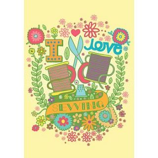 'i love sewing' typography art print by the happy pencil