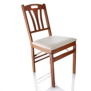 Joy Mangano Cushioned Wooden Folding Chair