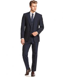Calvin Klein Blue Peak Vested Suit Slim X Fit   Suits & Suit Separates   Men