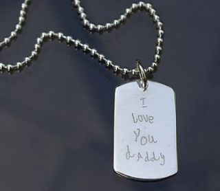 personalised message dog tag necklace by capture & keep