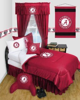 Alabama Crimson Tide   Locker Room   4 Pc QUEEN Comforter Set and One Matching Window Valance (Comforter, 2 Shams, 1 Bedskirt, 1 Matching Window Valance) SAVE BIG ON BUNDLING 