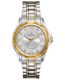 Bulova Womens Two Tone Stainless Steel Bracelet Watch 32mm 98L166   Watches   Jewelry & Watches