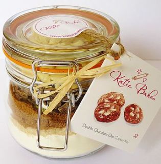 belgian double chocolate chip cookie mix jar by katie bakes