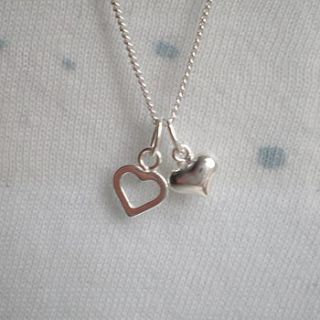 double heart pendant necklace by lullaby blue