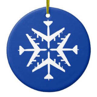 B 52 Aircraft Snowflake Christmas Ornament