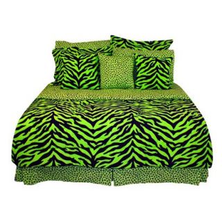 Zebra Print Bed in a Bag   Lime Green/Black