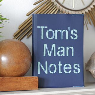 personalised men's leather journal by what katie did next