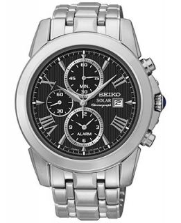 Seiko Mens Chronograph Le Grand Sport Solar Stainless Steel Bracelet Watch 42mm SSC193   Watches   Jewelry & Watches