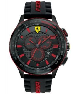 Scuderia Ferrari Watch, Mens Chronograph Race Day Black and Yellow Silicone Strap 44mm 830025   Watches   Jewelry & Watches