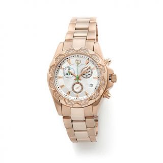 Brillier Diamond Bezel Chronograph Stainless Steel Bracelet Watch