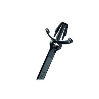 Panduit BW3S D0 Dome Top Barb Ty Wing Push Mount Tie, Weather Resistant Nylon 6.6, Standard Cross Section, Curved Tip, 50lbs Min Tensile Strength, 3" Max Bundle Diameter, 0.156" Max Panel Thickness, 0.250" Nominal Hole Diameter, 0.052" 