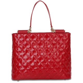 Rioni Tessere 'Lindsay' Red Patent Leather Signature Embossed Tote Bag Rioni Tote Bags