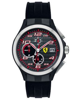 Scuderia Ferrari Watch, Mens Chronograph Lap Time Black Silicone Strap 44mm 830015   Watches   Jewelry & Watches