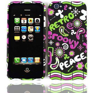 APPLE IPHONE 5 RETRO GROOVY PEACE MATTE TEXTURE CASE ACCESSORY SNAP ON PROTECTOR Cell Phones & Accessories