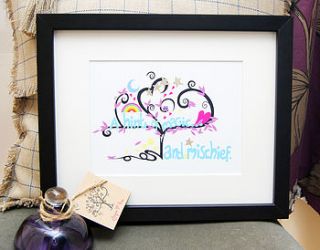 'a hint of magic and mischief' print by simone price