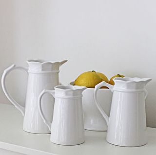 white ceramic jugs by marquis & dawe