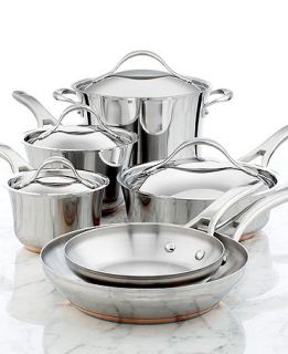Anolon Nouvelle Copper Stainless Steel 10 Piece Cookware Set   Cookware   Kitchen