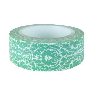 Wrapables Damask Japanese Washi Masking Tape   Green Vintage Floral
